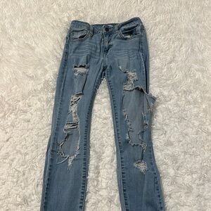 Fashion Nova blue denim Skinny Ripped Jeans